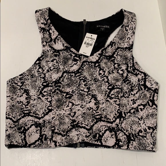 Express Tops - Snake skin racer back crop top